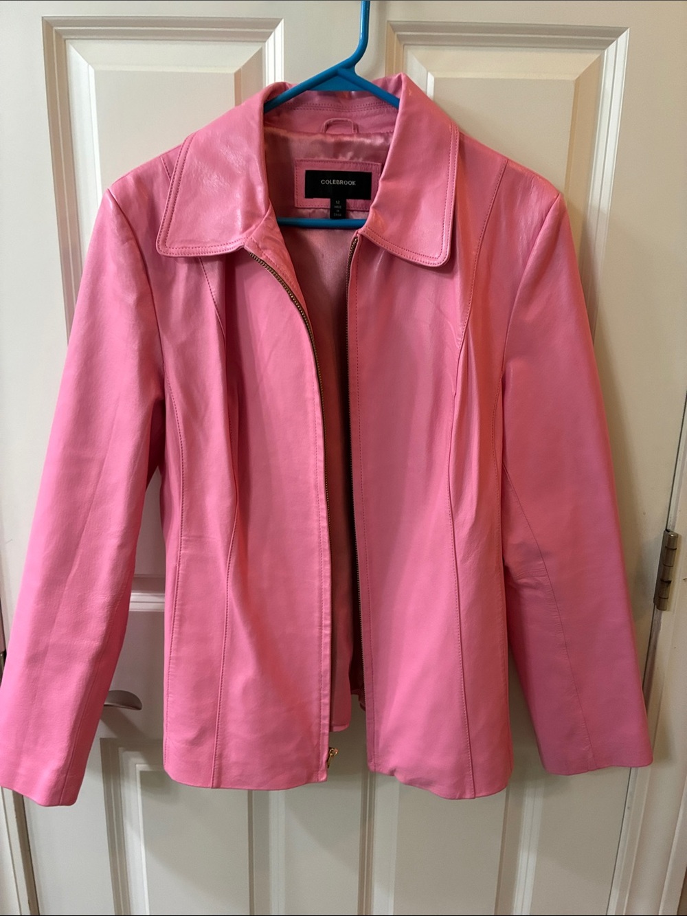 Colebrook Bubblegum Pink Leather Zip Jacket for Women